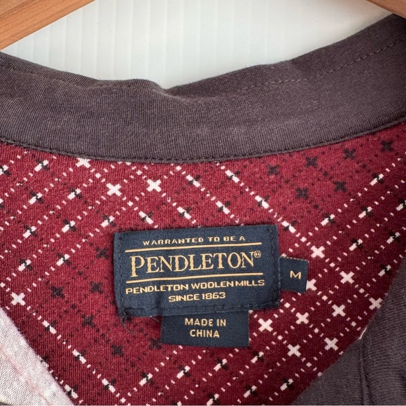 Pendleton Burgundy Long Sleeve plaid Dress maroon and dark grey - Picture 5 of 8